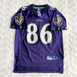 Baltimore Ravens Jersey Youth Medium Purple Away Todd Heap #86 Reebok On Field